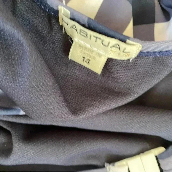 Habitual Kids Gingham Puff Sleeve One Piece Swimsuit Blue Size 14 - Picture 5 of 5